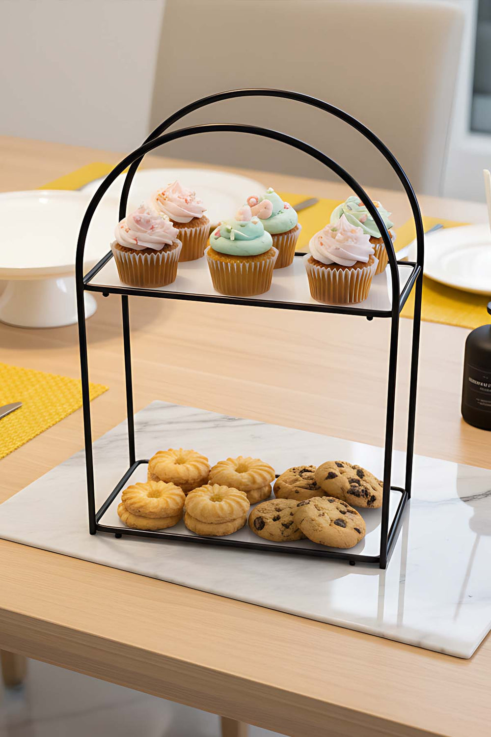 Black 2-Tier Multi-Purpose Organizer Presentation Stand