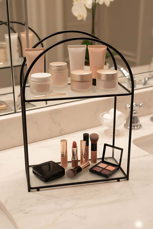 Black 2-Tier Multi-Purpose Organizer Presentation Stand