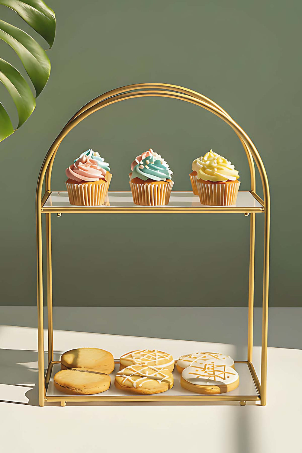 Gold 2-Tier Multi-Purpose Organizer Presentation Stand