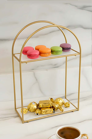 Gold 2-Tier Multi-Purpose Organizer Presentation Stand