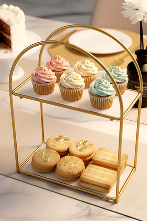 Gold 2-Tier Multi-Purpose Organizer Presentation Stand