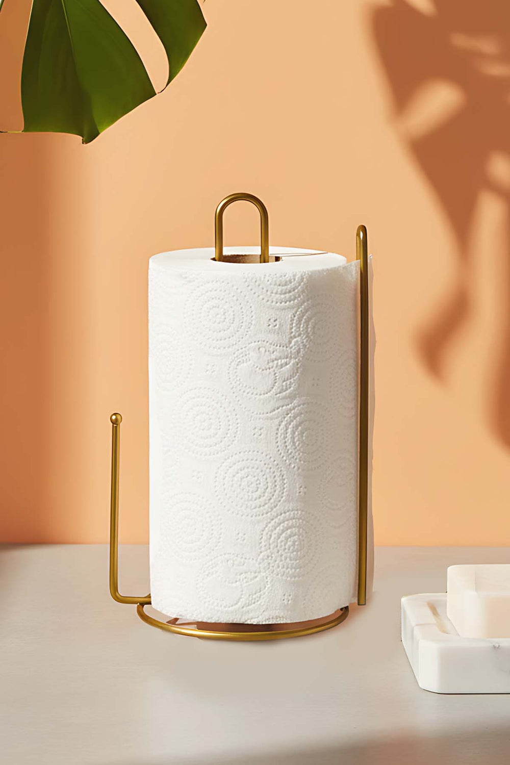 Paper Roll Towel Holder with Gold Braces