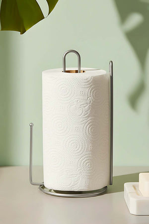 Paper Roll Towel Holder With Silver Brackets