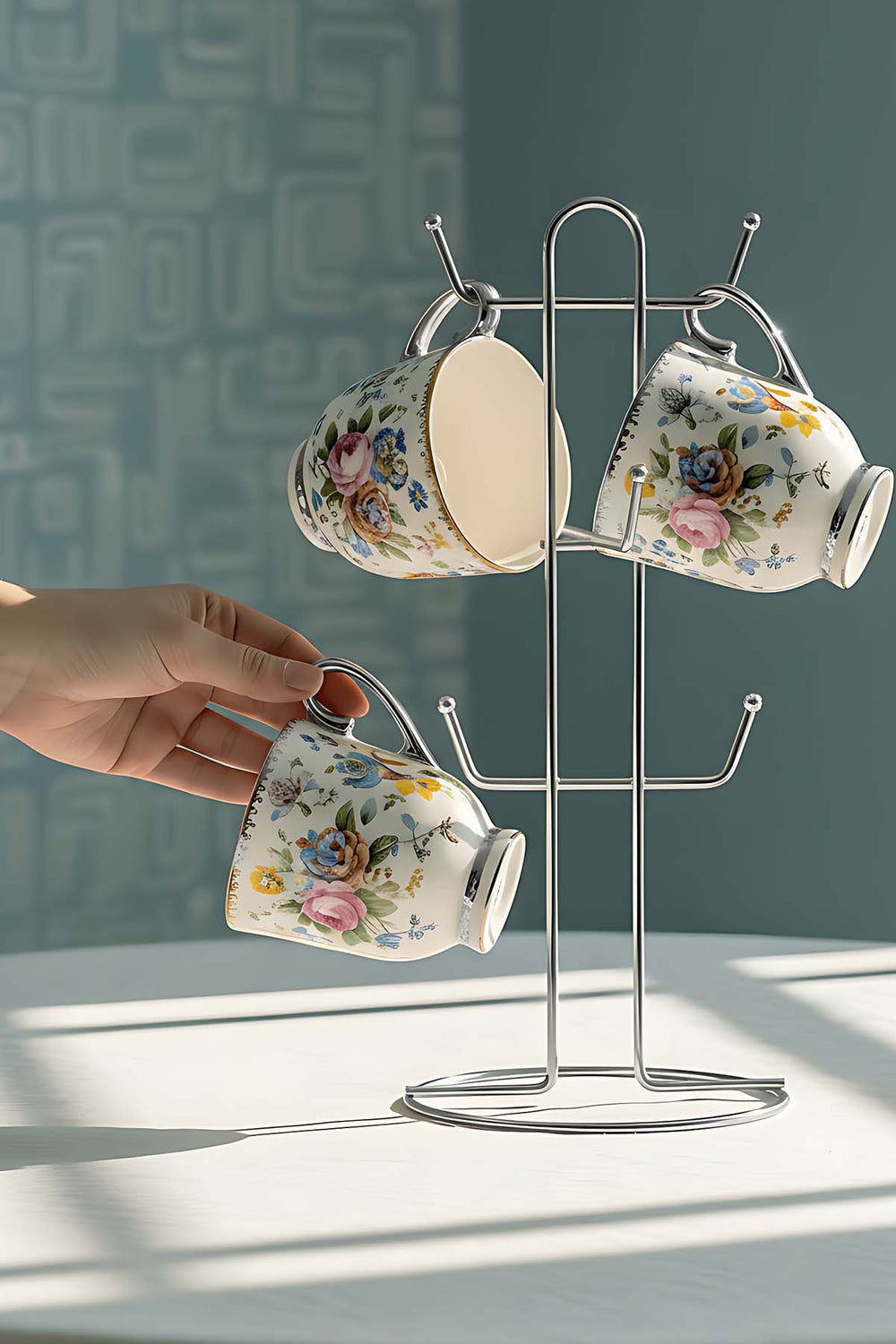 Silver 6 Compartment Cup Hanger