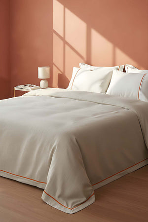 Inborn Orange Double Bed Duvet Cover Set, 6-Piece Bridal Set