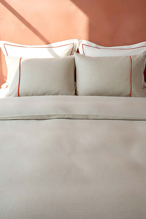 Inborn Orange Double Bed Duvet Cover Set, 6-Piece Bridal Set