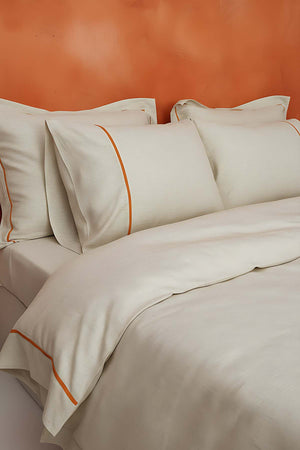 Inborn Orange Double Bed Duvet Cover Set, 6-Piece Bridal Set