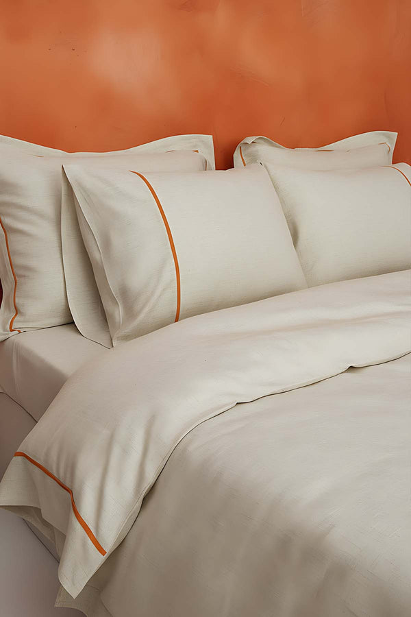 Inborn Orange Double Bed Duvet Cover Set, 6-Piece Bridal Set