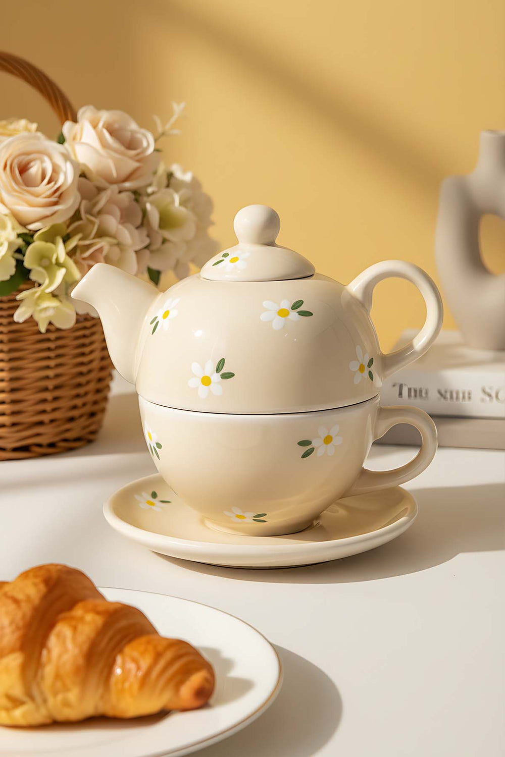 Papatya Amore Handmade 4-Piece Teapot & Cup Set