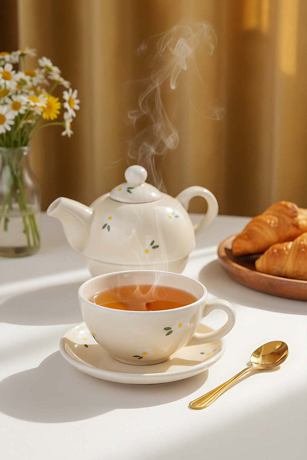 Papatya Amore Handmade 4-Piece Teapot & Cup Set