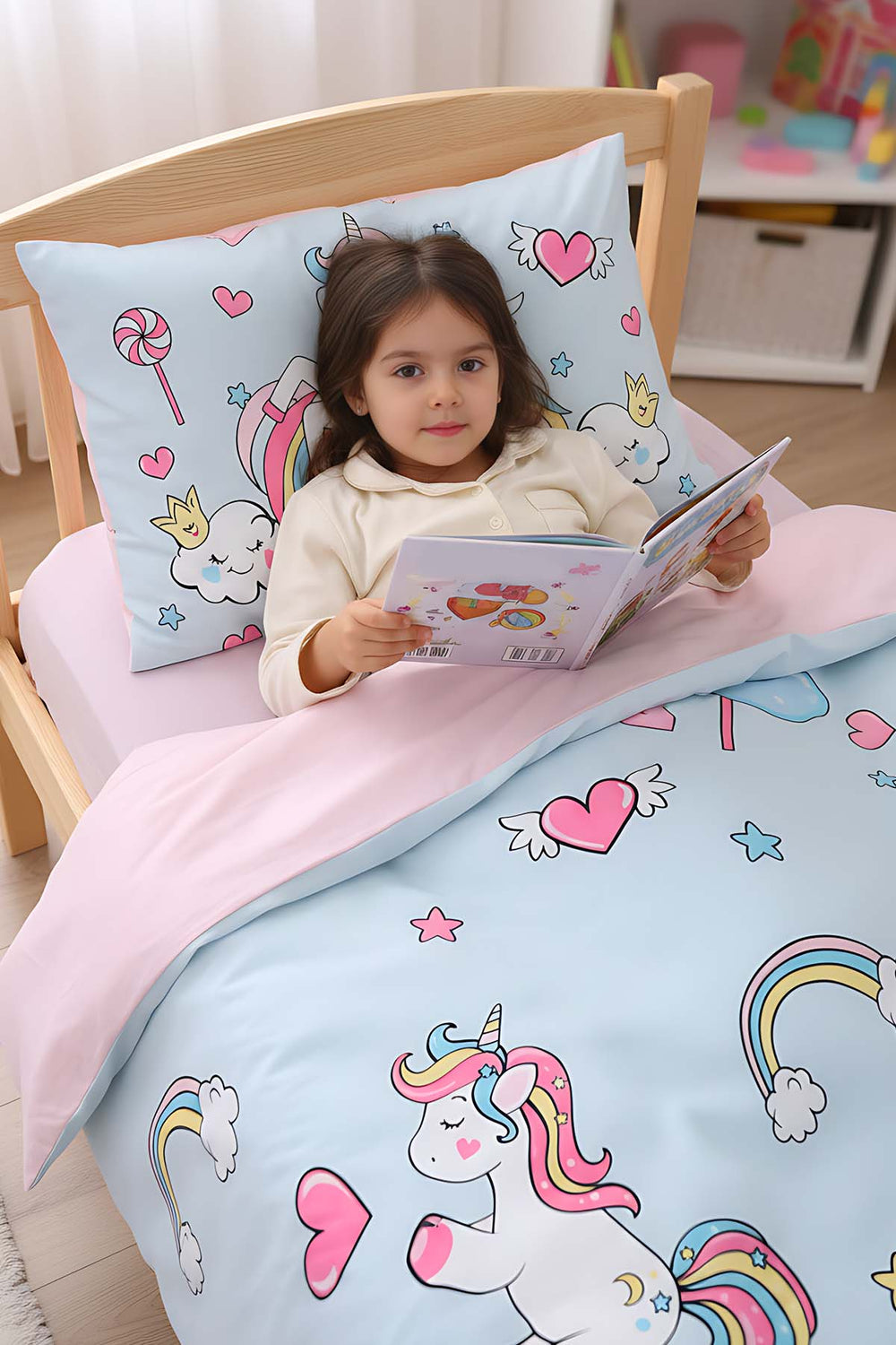 Junior Twinka Pink Cotton Single Kids Bedding Set