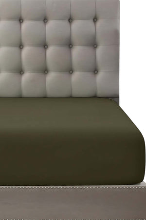 Khaki Cotton Single Fitted Sheet 100 × 200 cm