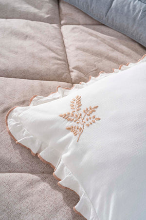 Beige-Gray Modie Double-Sided Luxury Quilt 195x215 cm