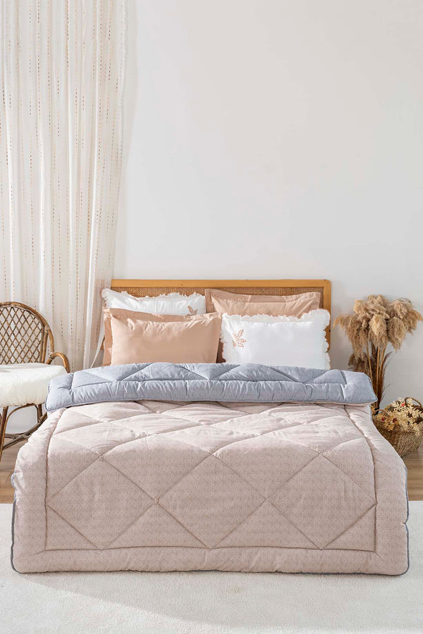 Beige-Gray Modie Double-Sided Luxury Quilt 195x215 cm
