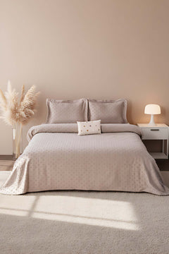 Talya Vizon Embroidered 4-Piece Bridal Quilt Set – Polycotton Bedspread, Sheet & Shams, Queen Size