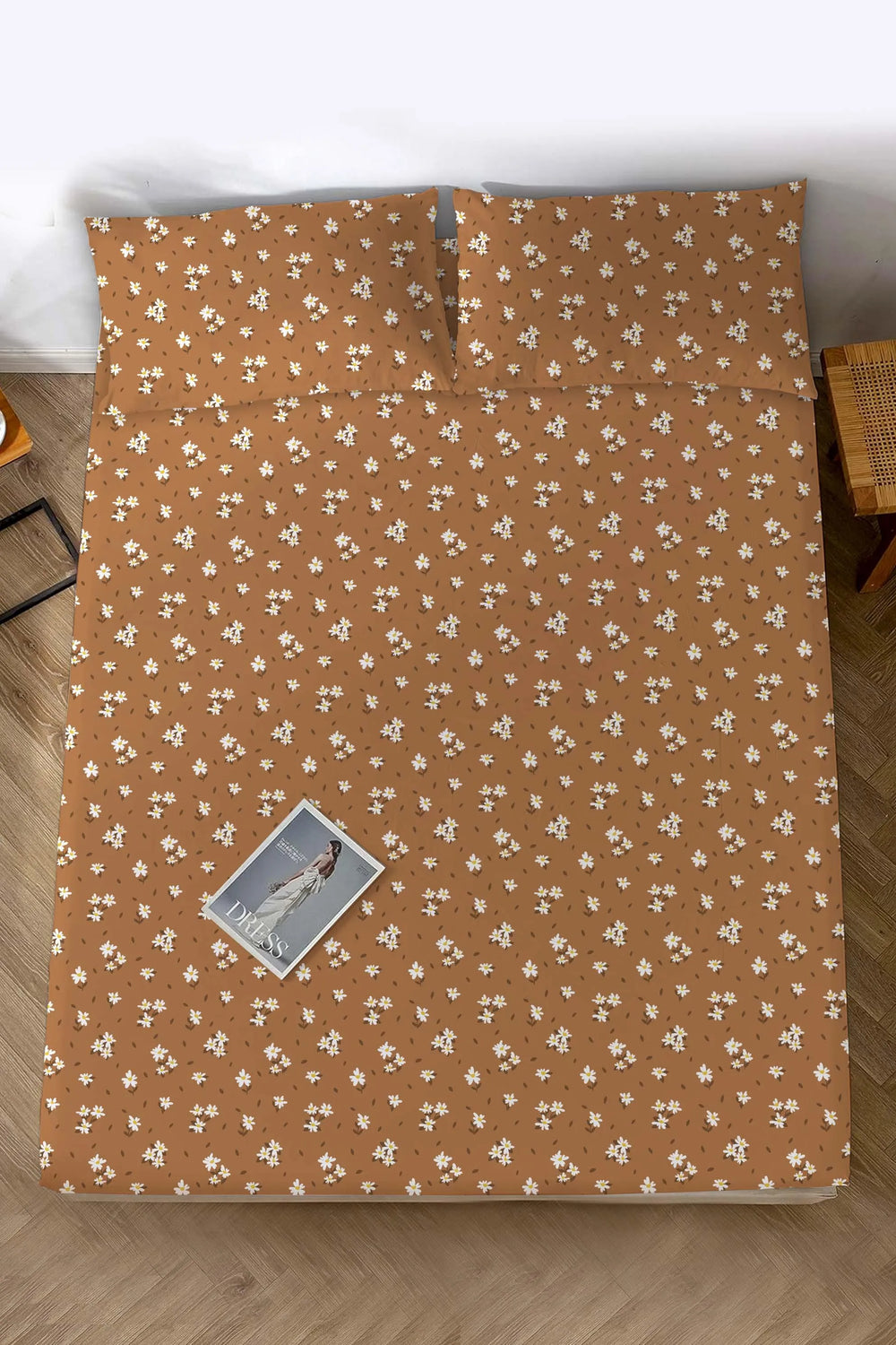 Cinnamon Flower Double Size Cotton Sheet