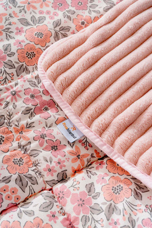 Pink Spring Single/Twin Deluxe Sleep Set – Reversible Wellsoft & Cotton Quilt, 2-Piece, 165x200 cm
