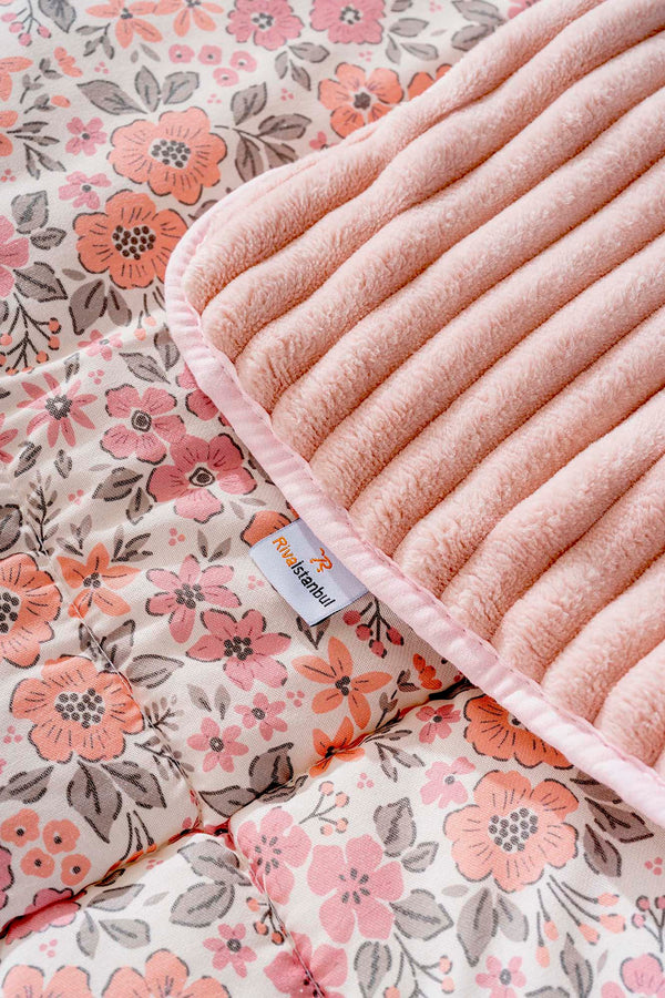 Pink Spring Single/Twin Deluxe Sleep Set – Reversible Wellsoft & Cotton Quilt, 2-Piece, 165x200 cm