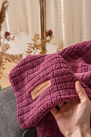 Wellsoft Single Checkered Blanket – Plush TV Blanket 100x170 cm Dusty Rose