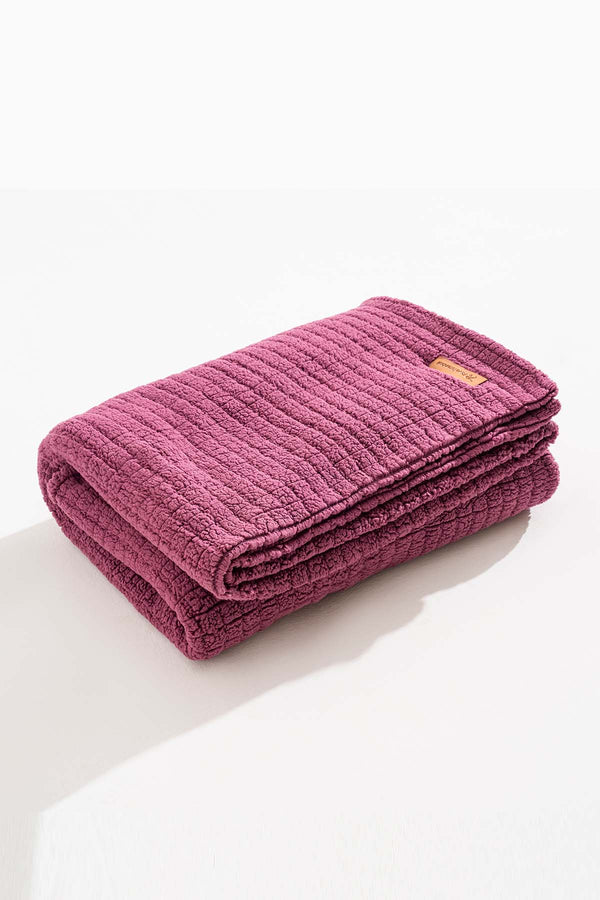 Wellsoft Single Checkered Blanket – Plush TV Blanket 100x170 cm Dusty Rose