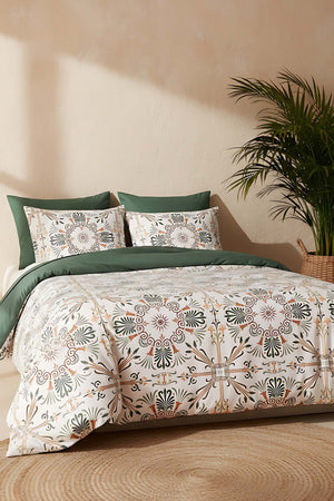 Ethnic Palace Double Natural Silky Duvet Cover Set