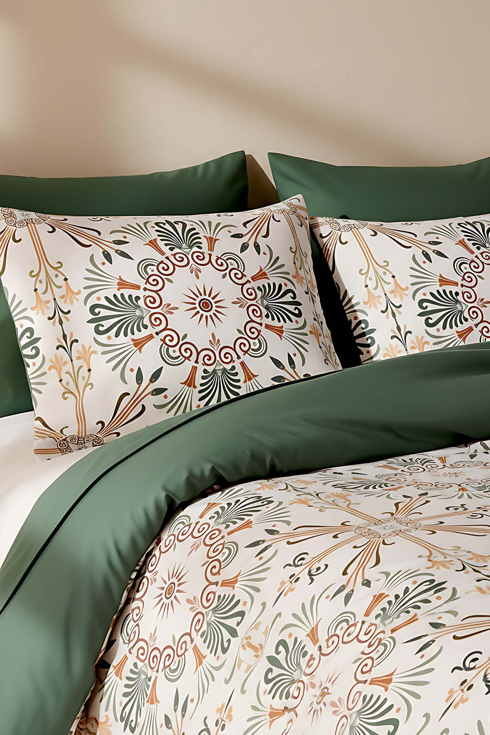 Etnik Saray Çift Kişilik Naturel İpeksi Nevresim Takımı