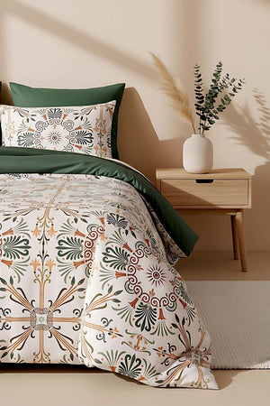 Ethnic Palace Double Natural Silky Duvet Cover Set