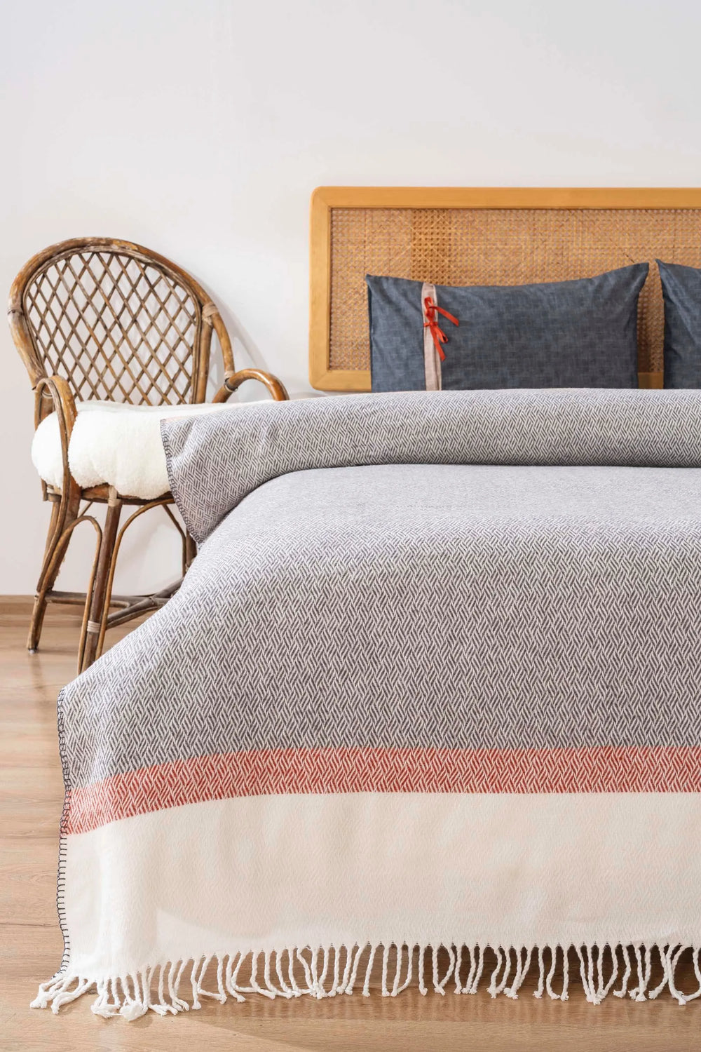 Viva Ribboned Double Blanket Set 4-Piece Sleep & Dowry Set