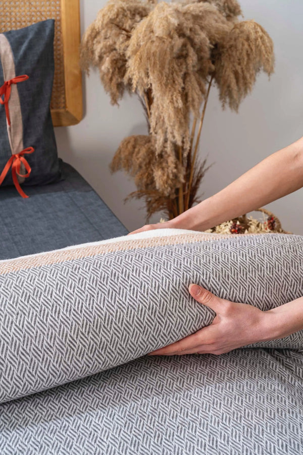 Viva Ribboned Double Blanket Set 4-Piece Sleep & Dowry Set