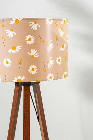 Vizon Daisy Cylinder Shade Wooden Tripod Floor Lamp