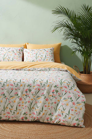 Botanical Beechwood Viscose Blend Double/Queen Duvet Cover Set – Silky Soft, Antibacterial, Breathable, 3-Piece, 200x215 cm