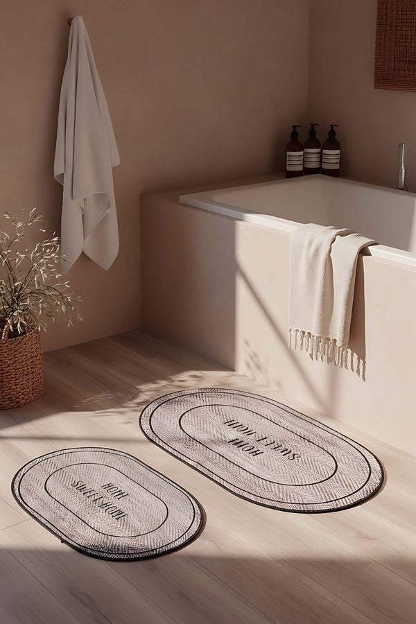 Home Sweet Home Dusty Rose 2-Piece Bathroom Toilet Mat Set