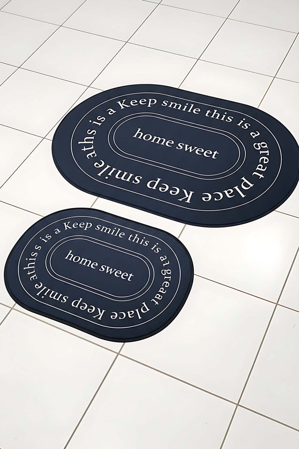 Home Sweet Home Dark Anthracite 2-Piece Bathroom Rug Set