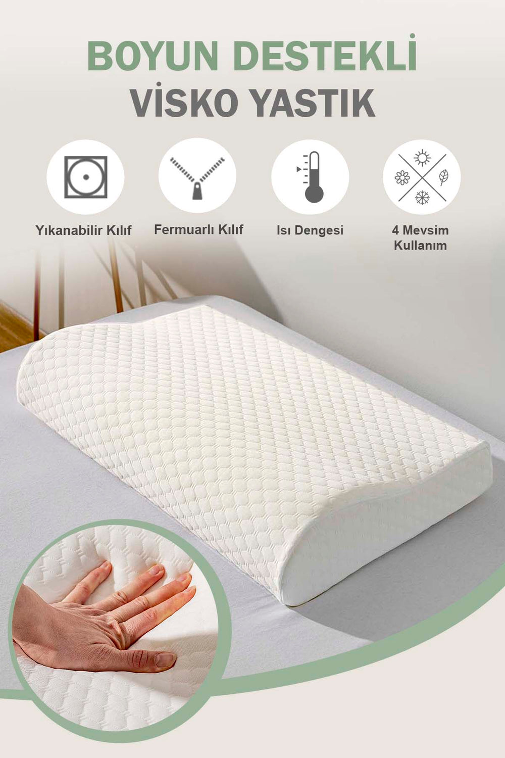 Valessa Viscon Orthopedic Pillow 35x55x10 cm