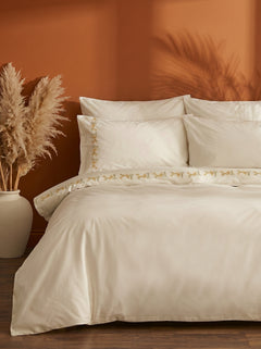 Alissa White Floral Embroidered Cotton Double Duvet Cover Set – 6 Pieces