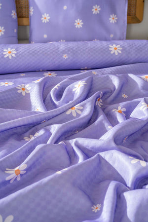 Purple Daisy Double Printed Bedspread 200 x 220 cm