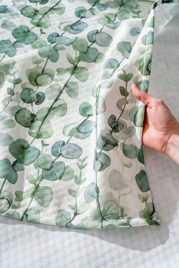 Double Size Printed Bedspread Okaliptus 200 x 220 cm