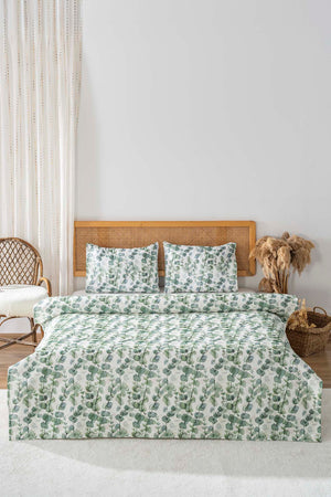 Double Size Printed Bedspread Okaliptus 200 x 220 cm