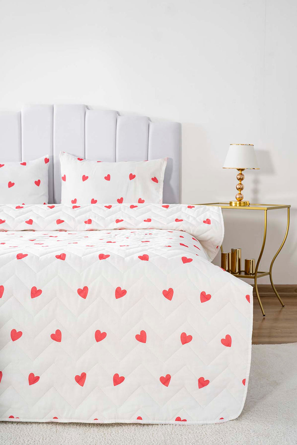 Red Heart Quilted Single Cotton Bedspread & Coverlet