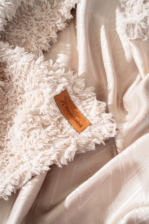 Dali Zigzag Beige Double Jacquard Deluxe Bedding Set 3 Pieces Bedspread Set