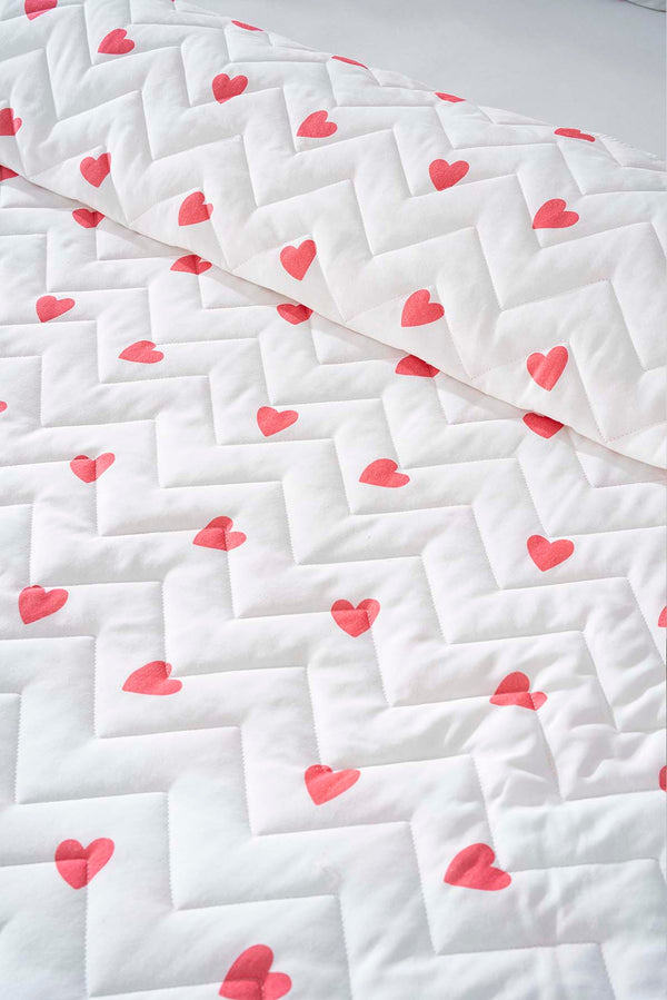 Red Heart Double Size Outlet Quilted Cotton Bedspread & Coverlet