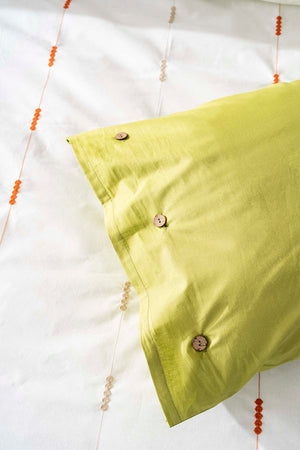 Victoria Green Double Embroidered Duvet Cover Set 6-Piece Bridal Set Cotton