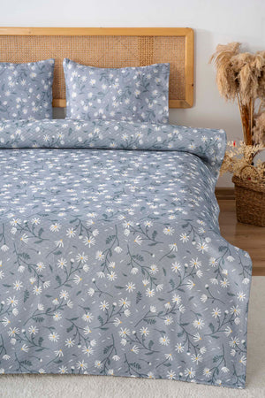 Gray Daisies Double Printed Bedspread 200 x 220 cm