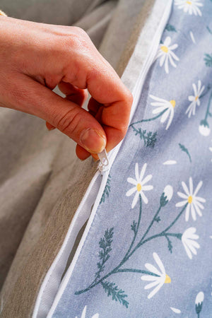 Gray Daisies Single Duvet Cover Set Cotton