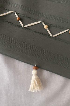 Luna Tile Striped Shepherd Stitch 100% Cotton Single Bed Cover Set