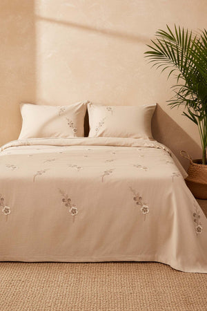 Cappy Seren Pattern Double Embroidered Bedspread Set