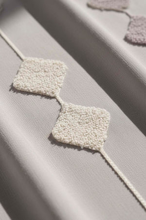 Light Grey Zen Diamond Pattern Embroidered Bedspread Set