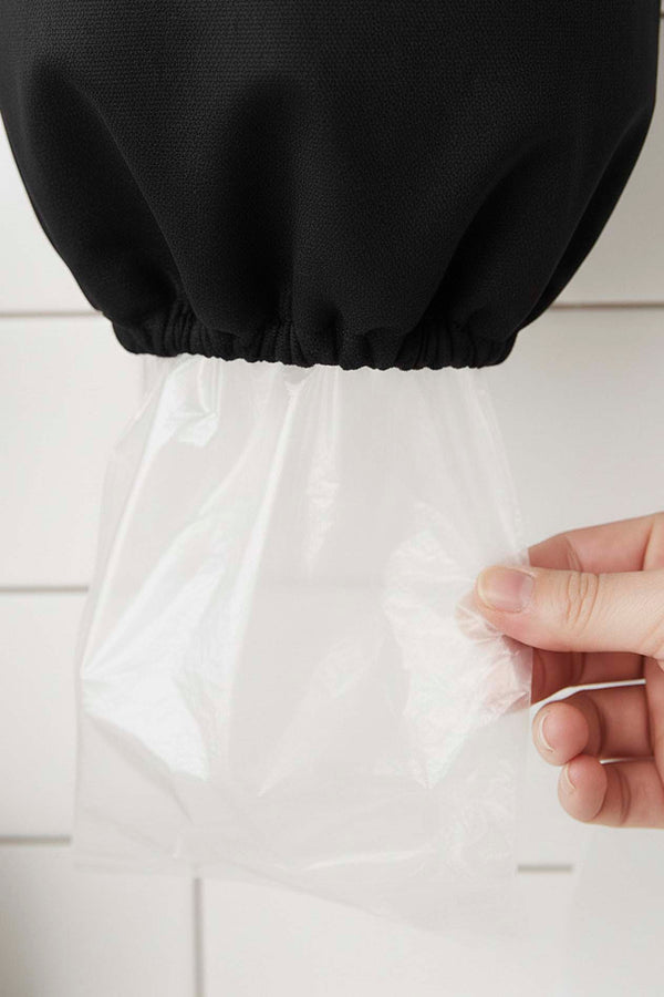 Black Hanging Plastic Bag Holder Fabric Organizer