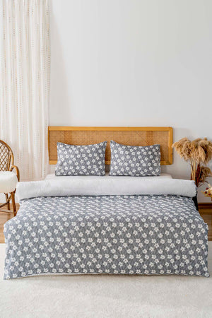 Henna Grey Double Bedding Set Cotton