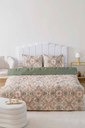 Ethnic Palace Double-Sided Daisy Quilted Quilt - 200x215 cm